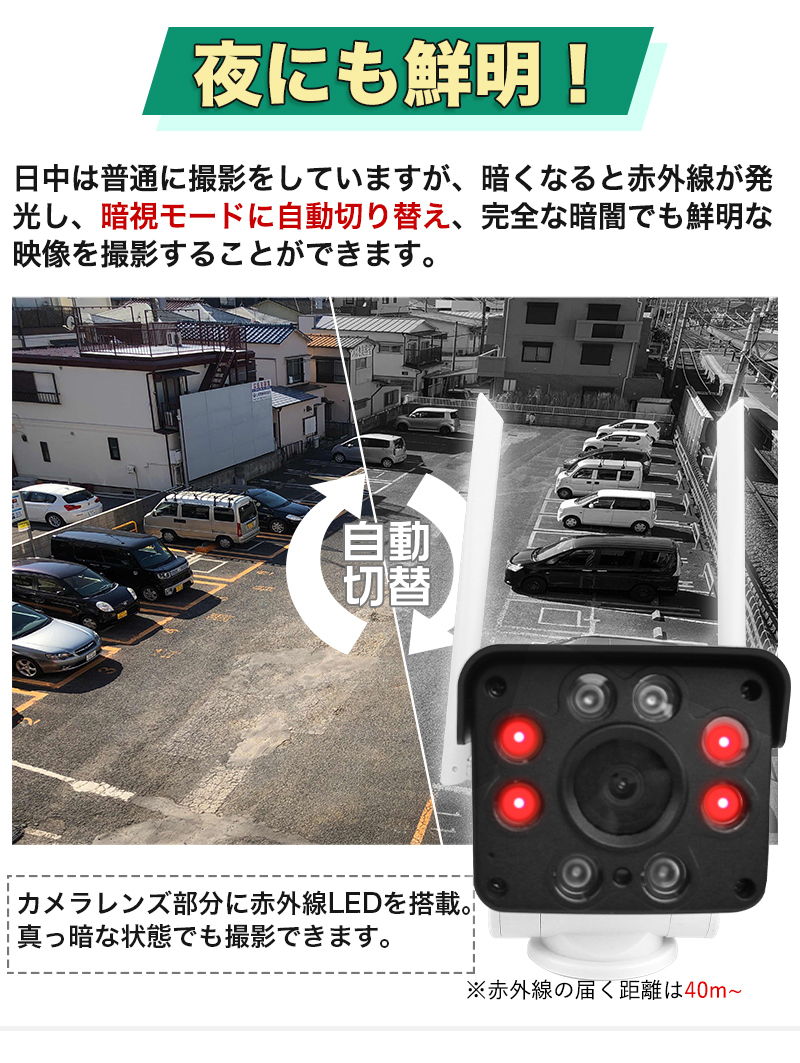 防犯カメラ 屋外 ワイヤレス 500万画素パンチルト対応AI検知機能