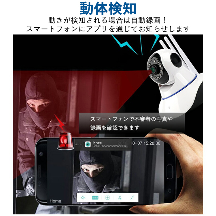 防犯カメラ200万画素パンチルト対応で範囲調整可能！Z-M3
