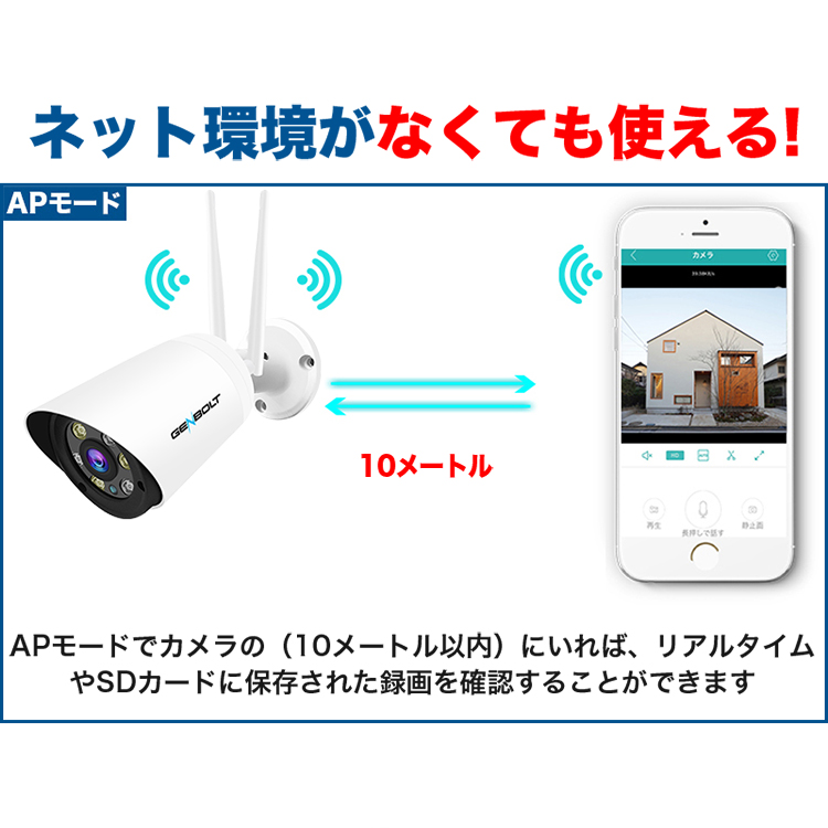 防犯カメラ300万画素双方向会話音声通信機能搭載赤外線暗視型カメラ M-GB209 防犯カメラ300万画素双方向会話音声通信機能搭載赤外線暗視型カメラ M-GB209