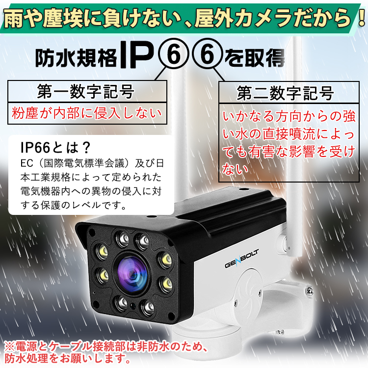 防犯カメラ 屋外 ワイヤレス 500万画素パンチルト対応AI検知機能