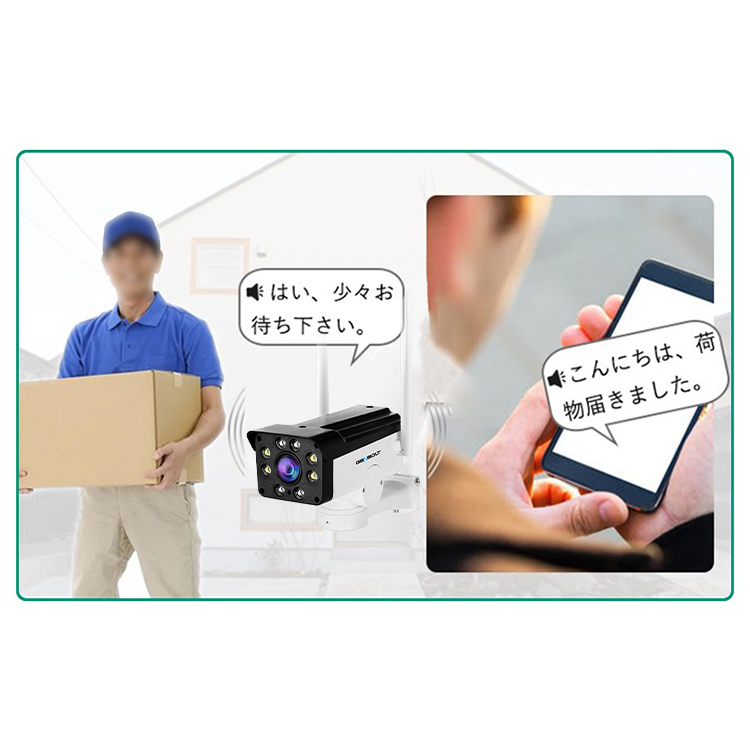 防犯カメラ 屋外 ワイヤレス 500万画素パンチルト対応AI検知機能搭載 C