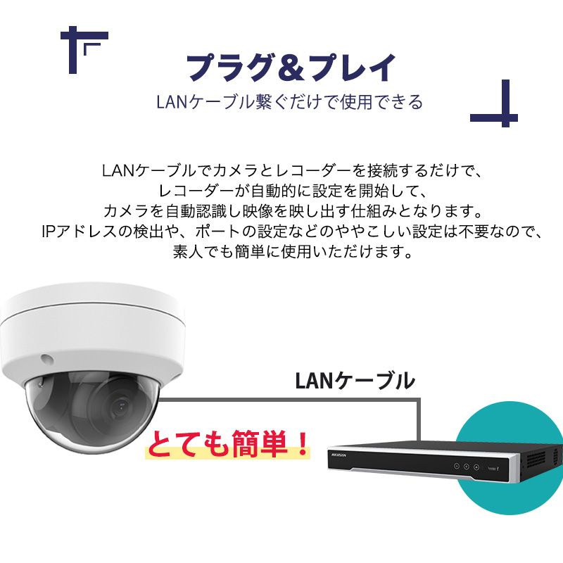 防犯カメラ 屋外 200万画素固定レンズ2.8mm IP67防塵防水 IPカメラ