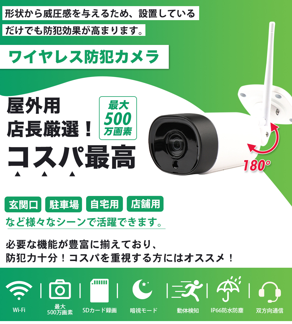 防犯カメラ M-TR2 500万画素屋外用双方向会話音声通信機能搭載