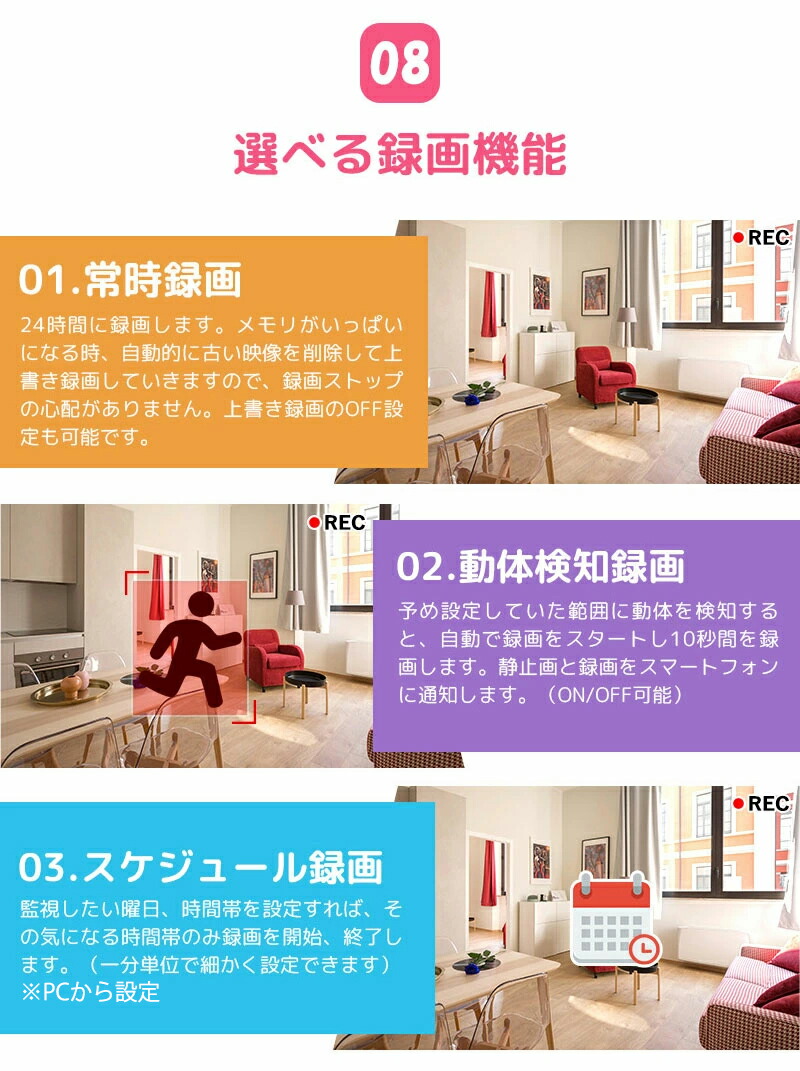 防犯カメラ300万画素屋内用赤外線暗視型カメラ Z-A2