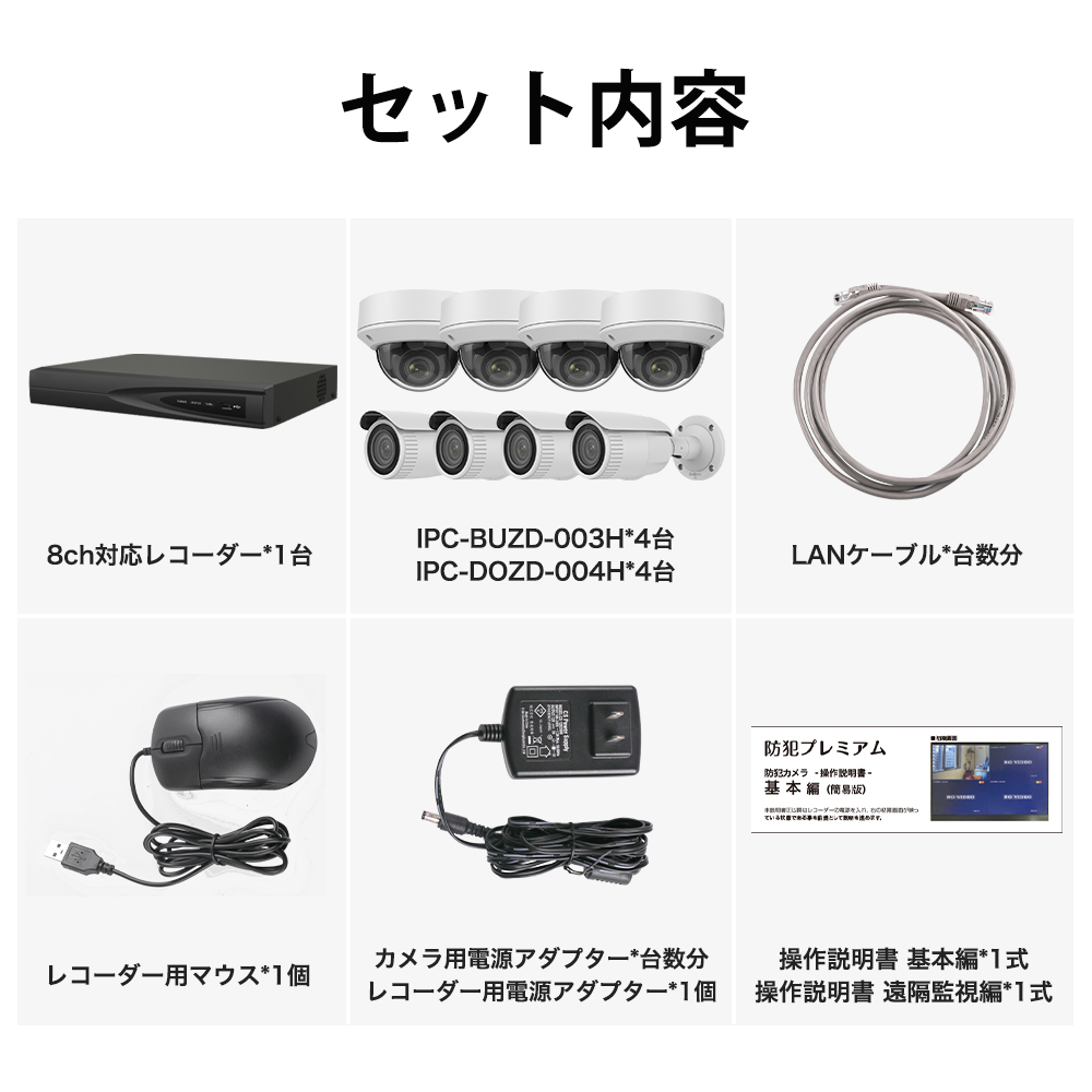 中古 200万画素 防犯カメラ8台セット 楽天市場】AHD200万画素 赤外線付きドームカメラ+8CH録画機 防犯