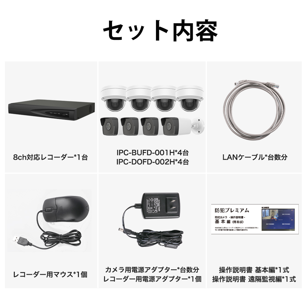 新登場】IPC002-2 PoE対応でLANケーブル配線！バレット型ドーム型防犯