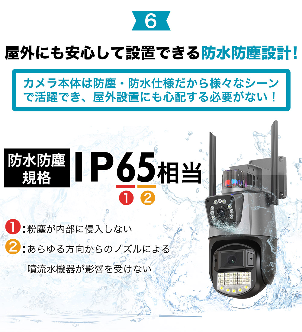 新品発売!】防犯カメラ屋外ワイヤレス家庭用600万画素2眼レンズ